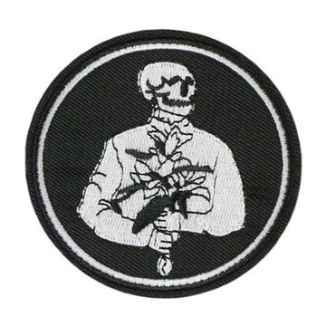 Нашивка термоаппликация на одежду и на рюкзак.  Букетик, Скелет