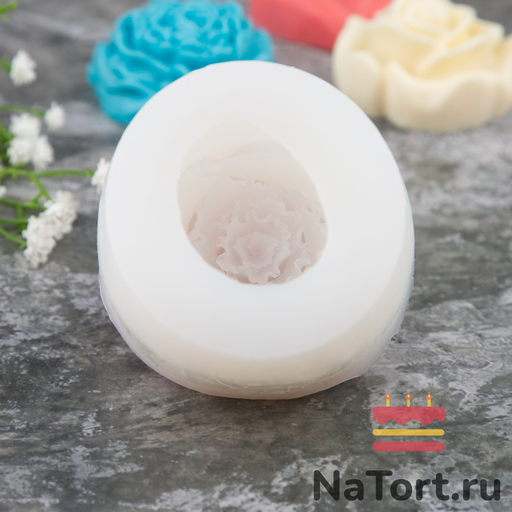 Силиконовый молд 3D «Роза-H»