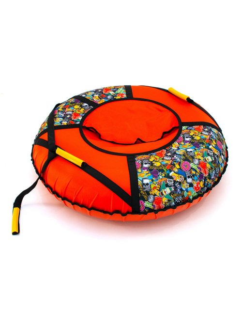 Тюбинг 80 см камера, верх-оксфорд/низ-оксфорд принт, низ-пвх, оранжевый, усиленные ручки