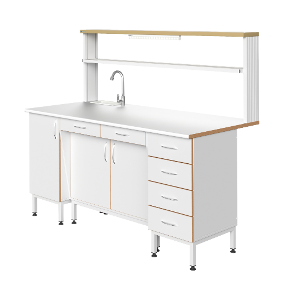 Стол пристенный химический с рабочей поверхностью из ламината