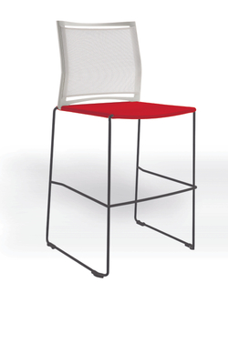 Web стул на полозьях кухонный/барный со спинкой-сеткой