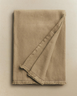 Zara Home - Гладкий универсальный плед, светло-бежевый, 230x250 см