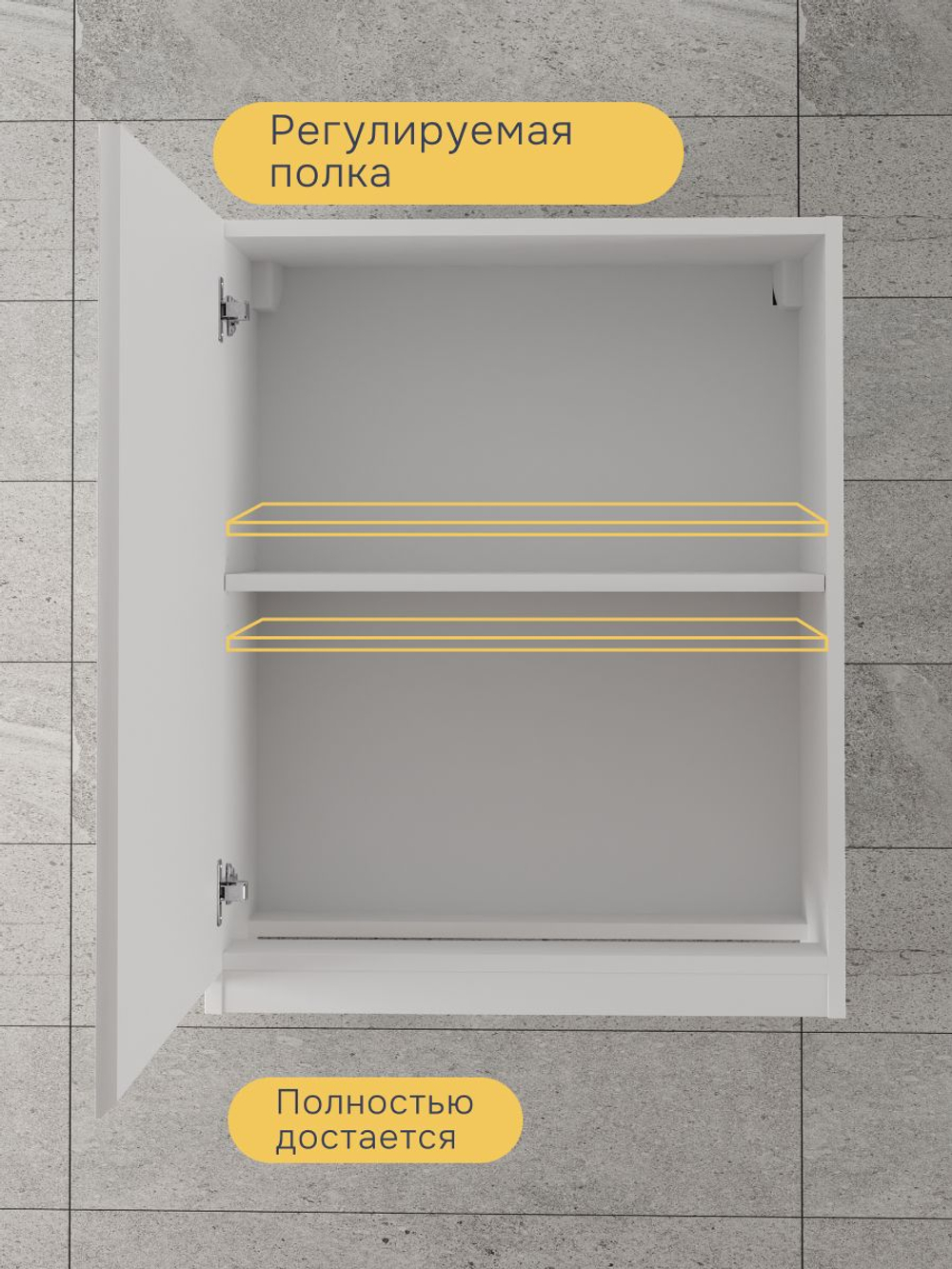 Шкаф навесной, 60х32х75, Севилья, кухонный модуль, для сушки посуды, кухонный гарнитур, в ванну и кухню, белый, Dipriz