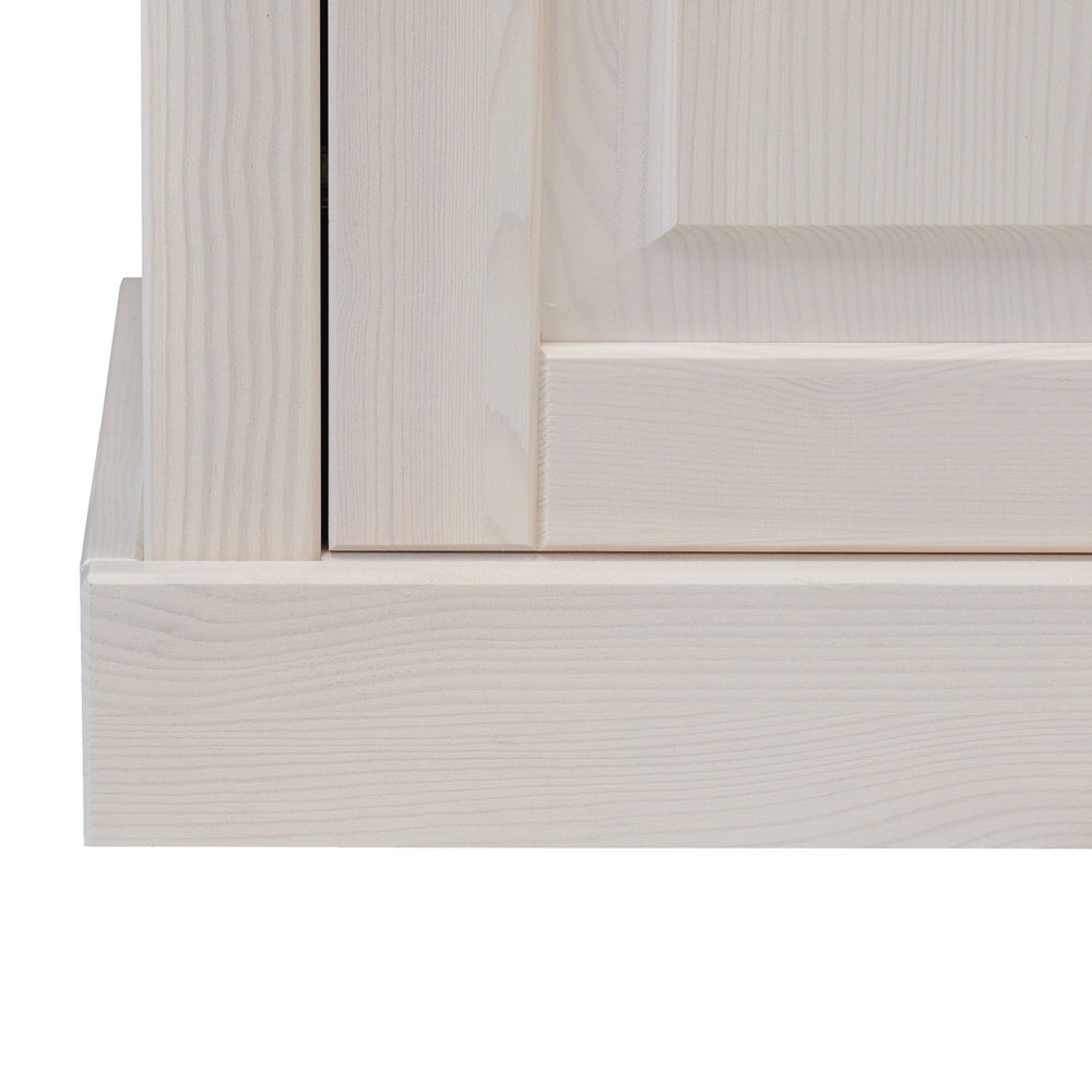 Тумба в гостиную Ландхаус 130х38х130 см, белый комод из массива сосны с 3 ящиками