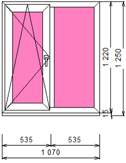 Пластиковое окно 1220 х 1070 ТермА Эко