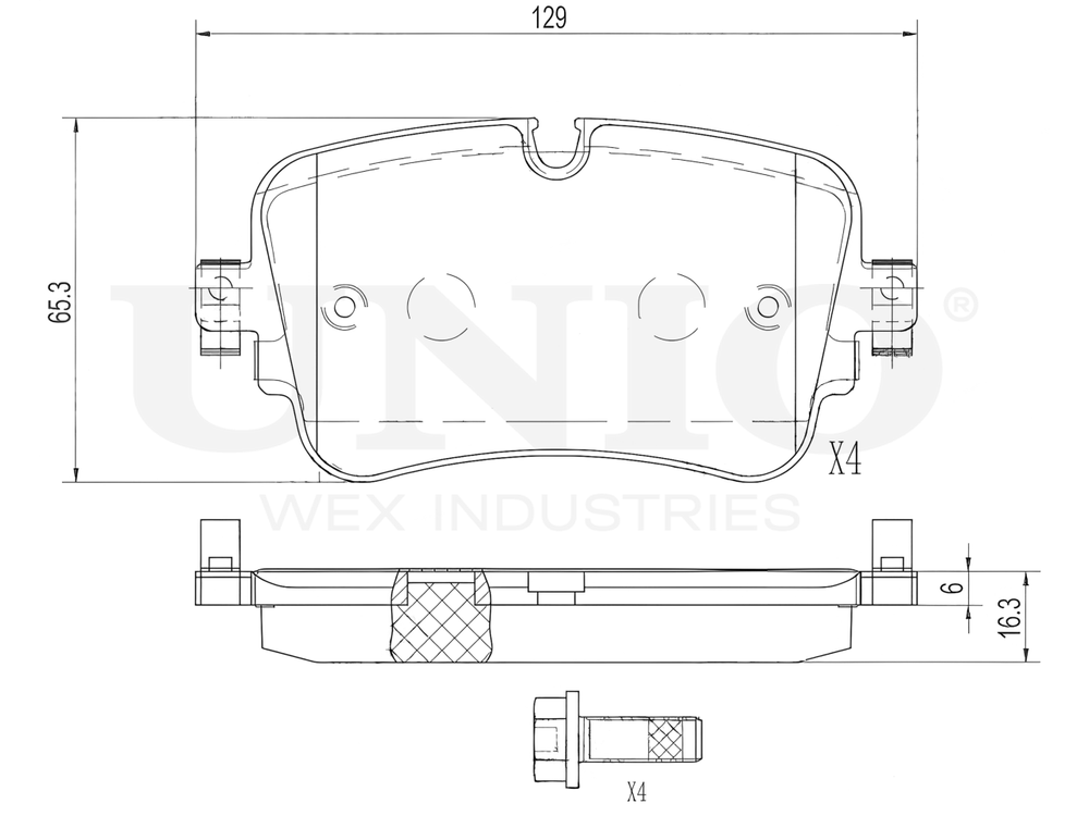 Колодки тормозные диск. задние UNIO BRP-20202