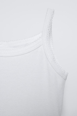 ZARA НАБОР ИЗ ТРЕХ ТОПОВ, БЕЛЫЙ