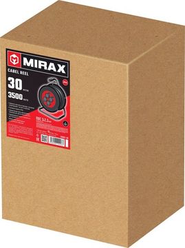 MIRAX ПВС, 3 х 2.5 мм2, 30 м, 3500 Вт, IP44, силовой удлинитель на катушке (55051-30)