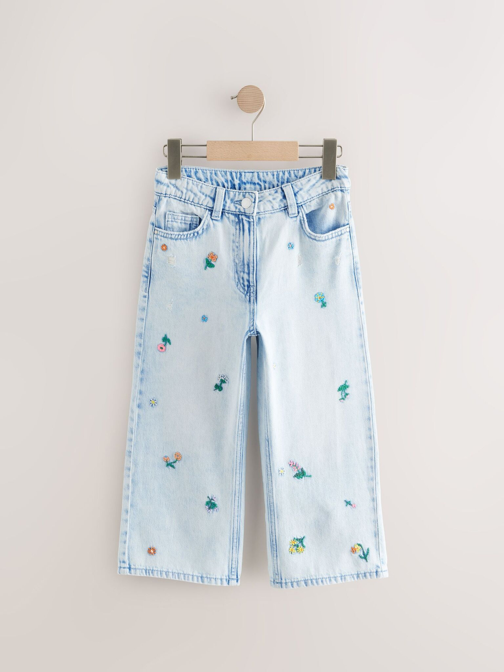Джинсы с вышивкой для девочки Next E29-120, Голубой