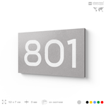 Номер на дверь 801, табличка на дверь для офиса, квартиры, кабинета, аудитории, склада, серая 120х70 мм, Айдентика Технолоджи