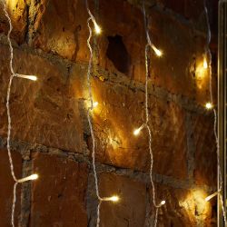 ULD-C3020-264-TTK WARM WHITE IP44 Занавес светодиодный с эффектом мерцания. 3х2м. 264 светодиода. Теплый белый свет. Провод прозрачный. TM Uniel