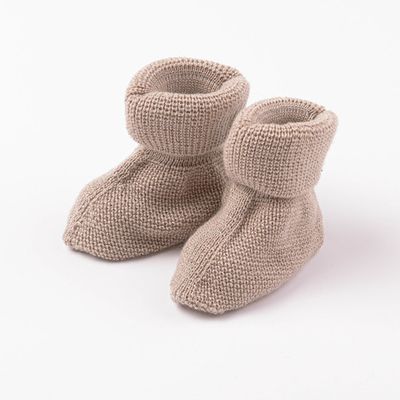 Knitted baby booties 3-18 months - Light Cream