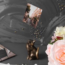 Статуэтка Кошка Грация с держателем Бронза