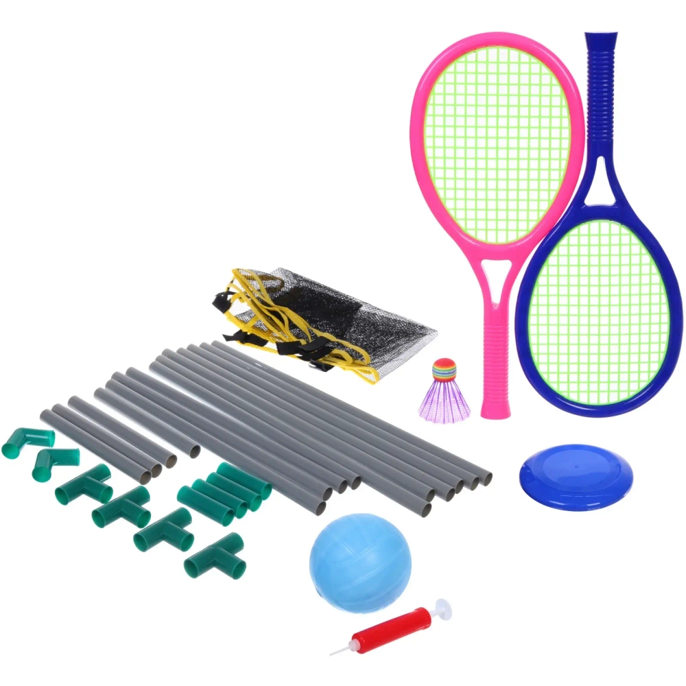 Набор игровой 3 в 1 ZG270-258: сетка с подставкой 160*90*45 см, 2 ракетки,волан,мяч,тарелка,насос