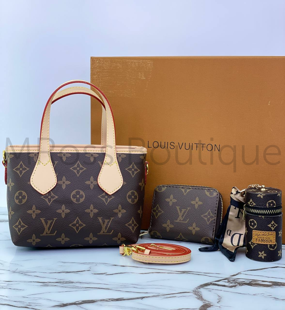 Сумка Neverfull mini, кошелек, брелок Louis Vuitton