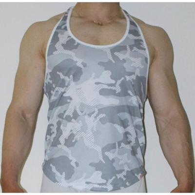 Мужская майка серой камуфляжной расцветки (Размер: M) (Цвет: белый)