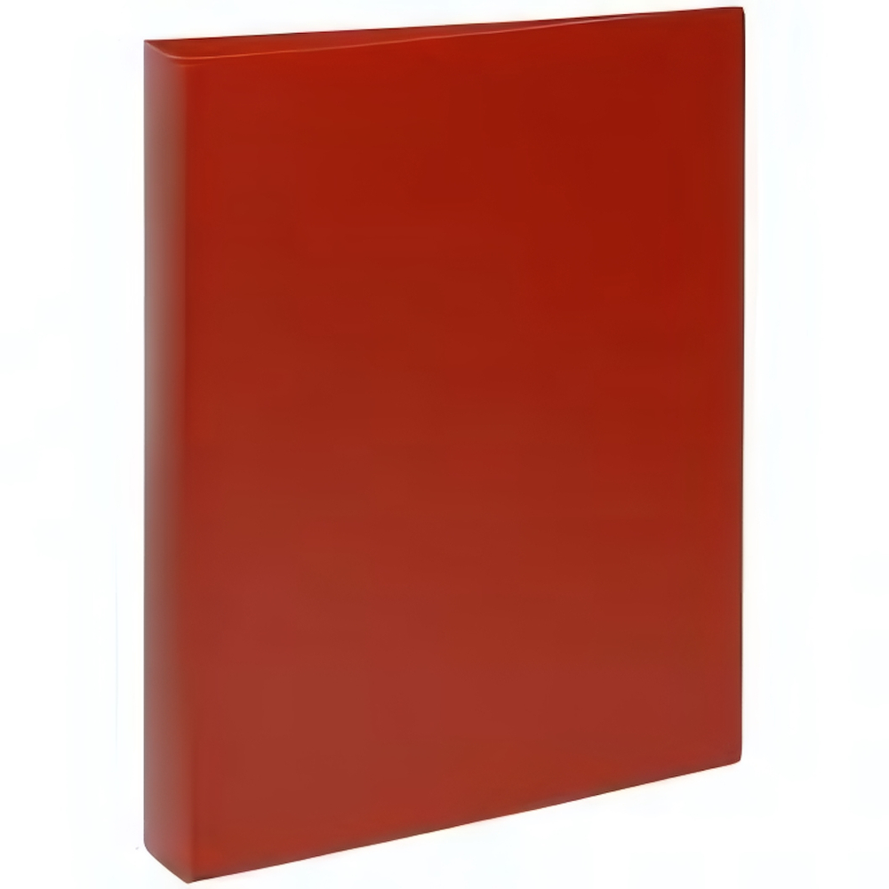 Папка А4 на 4х кольцах 40мм, 500мкм, пластик, красная (Стамм)