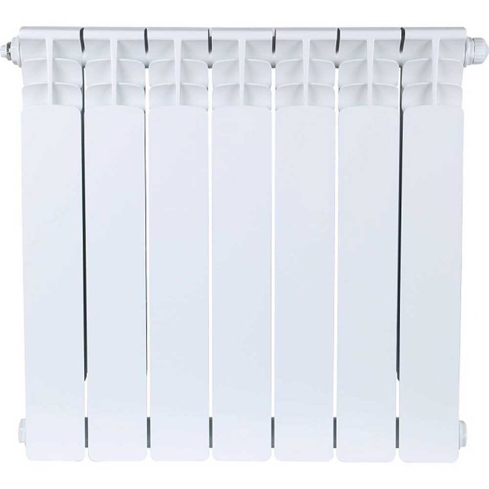 Радиатор биметаллический STOUT Space 500 - 7 секций (подключение нижнее правое, цвет белый)