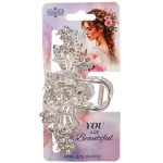 Заколка - краб для волос на блистере «LAVITA», роза, цвет серебро и золото, 10,5*5,5см