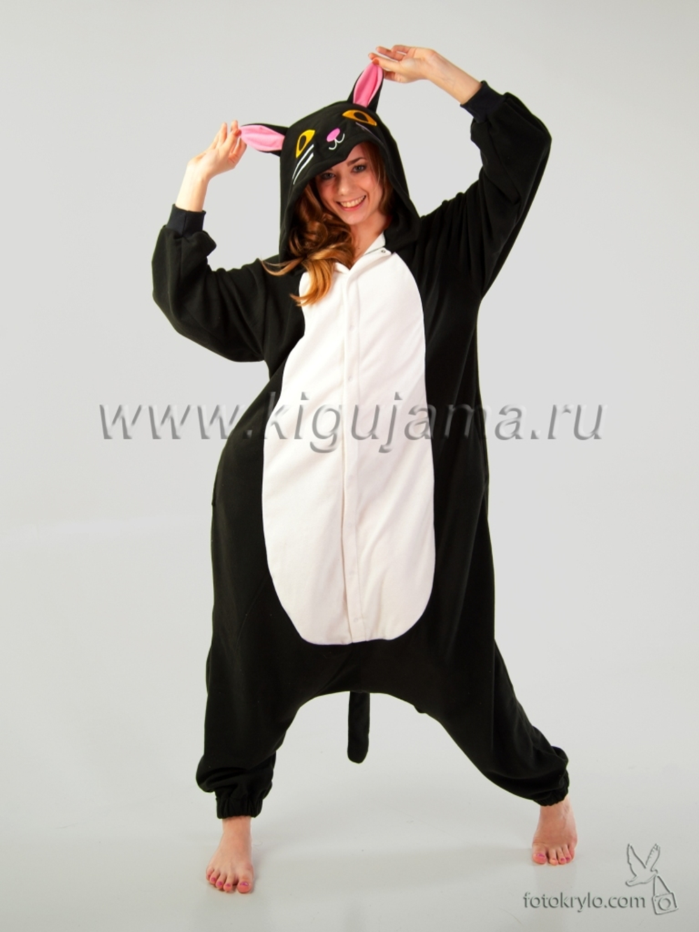 пижама кигуруми черная кошка