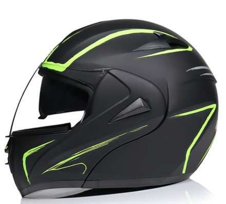 шлем модуляр VIRTUE-808-23 чёрно зеленый L