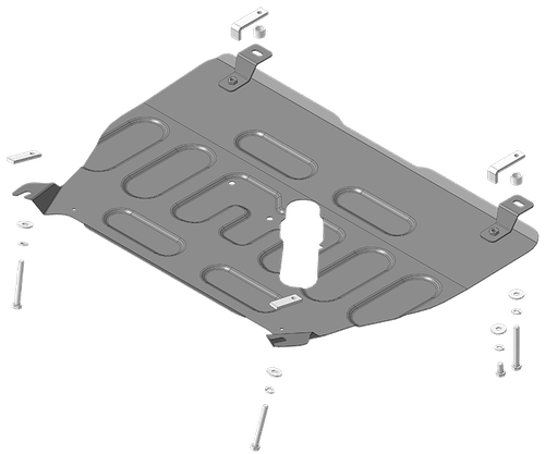 Усиленная защита картера двигателя и КПП (2 мм, сталь) для Changan CS95 2023- Motodor.77212
