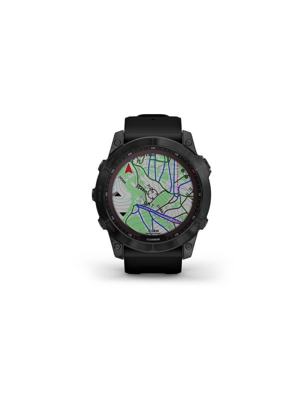 Garmin Fenix 7X Sapphire Solar Black титановый DLC с силиконовым ремешком (010-02541-23)