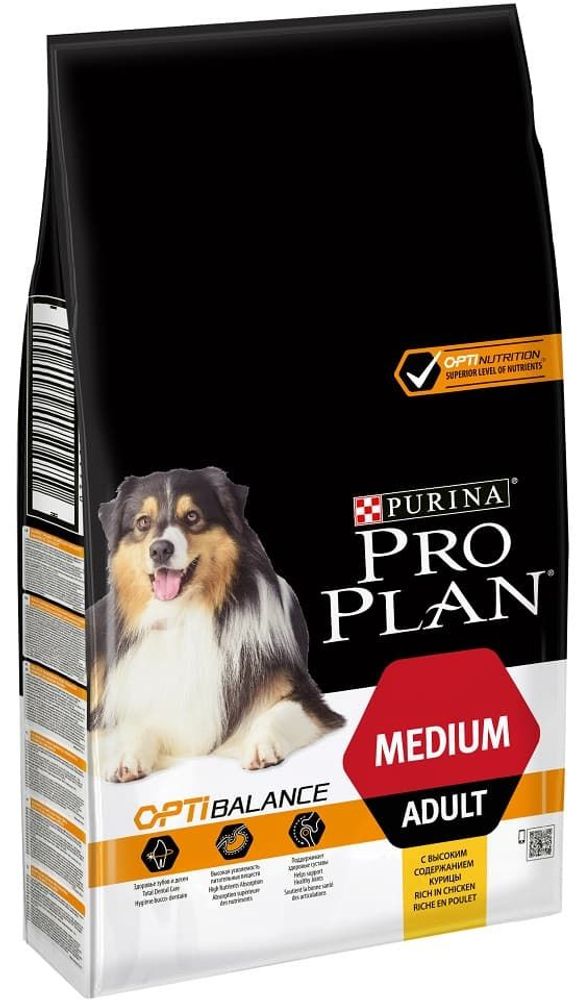 Pro Plan 7кг adult OptiBalance medium для средних пород собак Курица с рисом