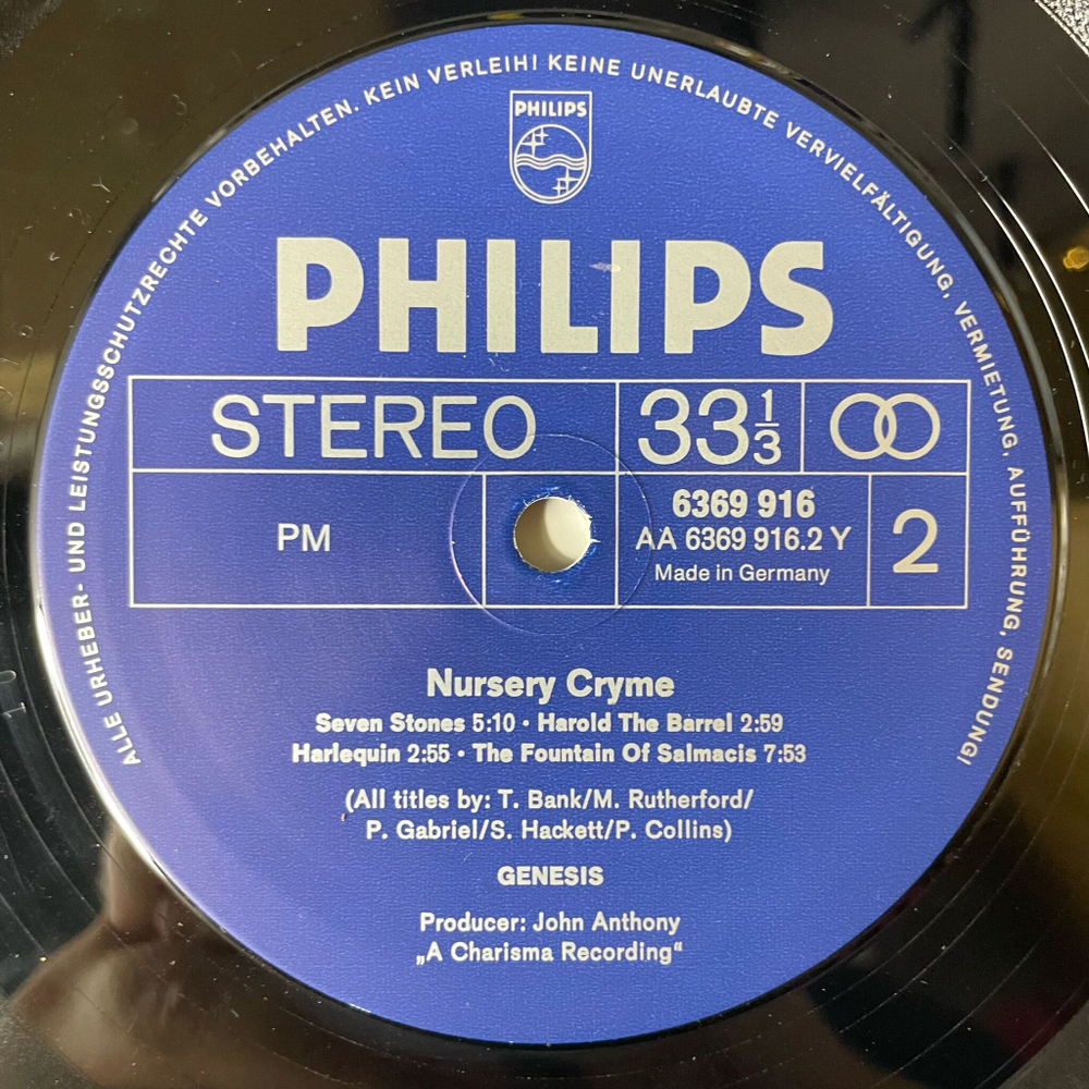 Винтажная виниловая пластинка LP Genesis Nursery Cryme (Germany 1971) For Absent Friends