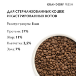 Сухой корм GRANDORF FRESH для стерилизованных или пожилых кошек Свежее мясо утки с бататом