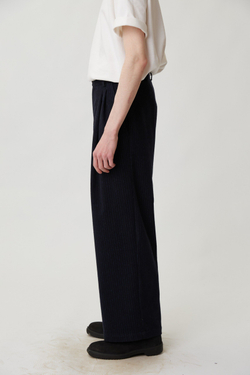 Брюки мужские со складками из шерсти в полоску