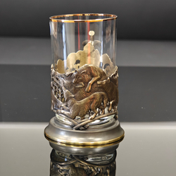 Чайный набор "Охота на кабана" с ложечкой в футляре