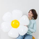 Шар (43''/109 см) Цветок, Ромашка, Белый, 1 шт.