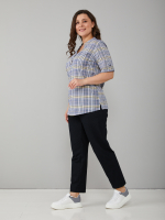 Блузка БЛ-122/синежелтая-клетка