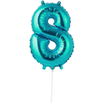 Шар фольгированный Цифра 8 40 см (Бирюзовый)