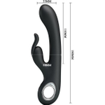 Перезаряжаемый вибратор изогнутой формы "Carina" с клиторальным стимулятором (Цвет: черный)