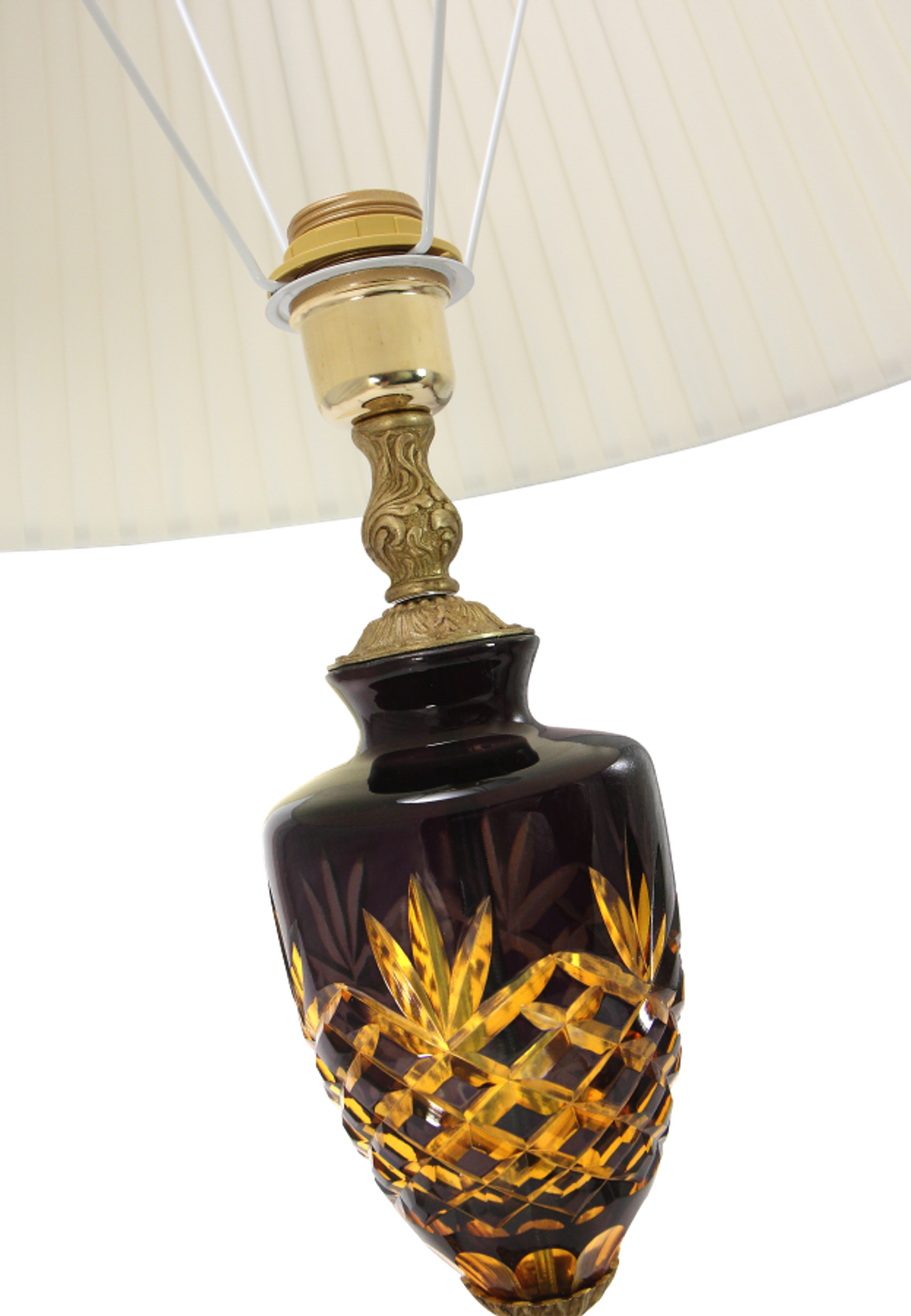 Olympus Brass Лампа настольная из венецианского стекла на бронзовом основании с абажуром