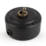 Переключатель (проходной) ретро поворотный 1 кл. Черный "Black matt" VINTAGE-BRASS 30302-5 / 1 Группа света, проходной