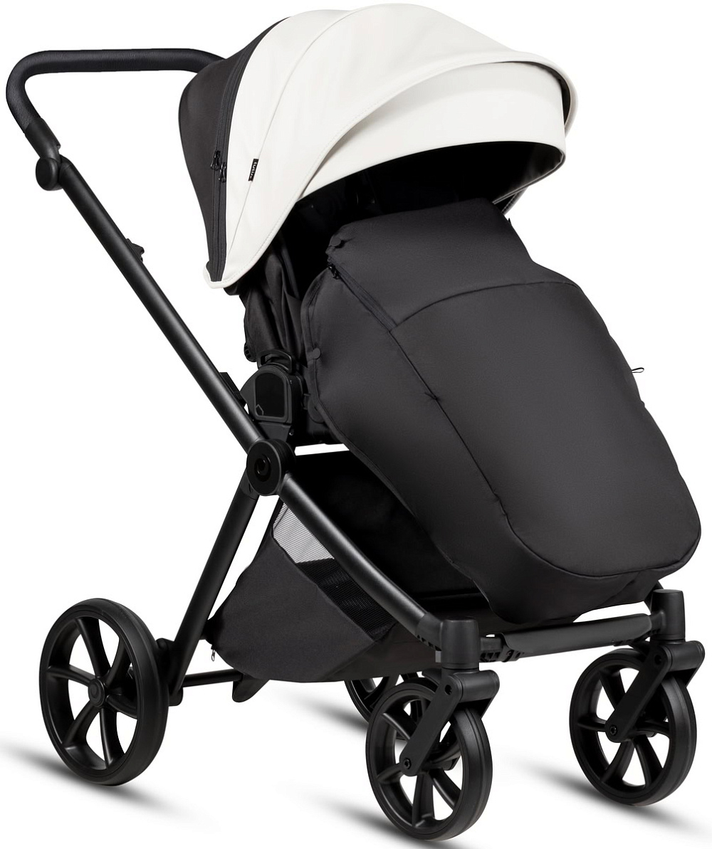 Детская коляска Tutis Mio 3 Plus Leather New 4 в 1 с автокреслом Elo Lux EduSky Black и базой 1622200 Silver Grey
