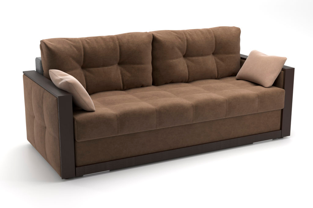 Диван-кровать БРУНО ULTRA CHOCOLATE коричневый (Velutto 23в), 5 пакетов 2160х860х990