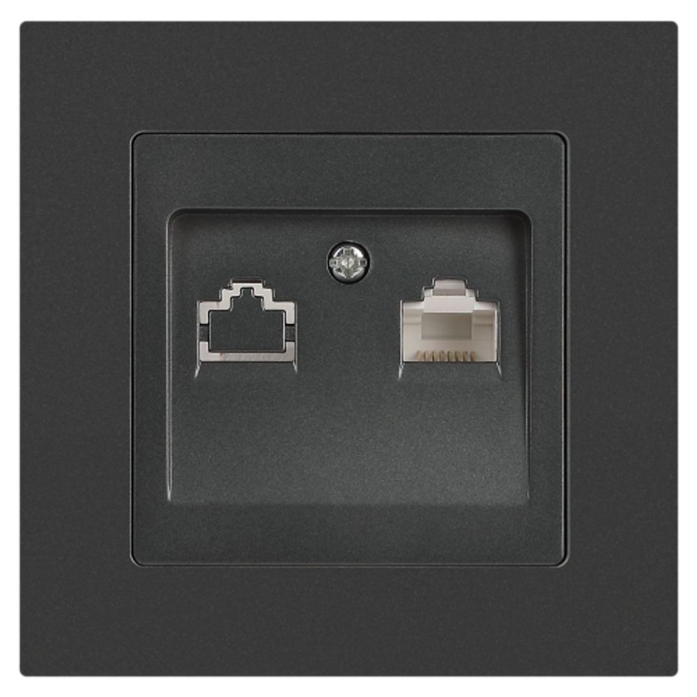 Розетка Intro Accent 6-303-07 информационная RJ45, IP20, СУ, графит | Intro