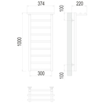 Полотенцесушитель TERMINUS Стандарт Контур П9 300х1000 NEW