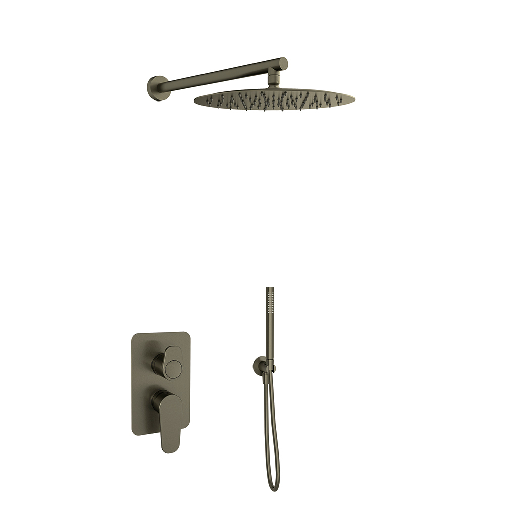 Встраиваемый смеситель для душа с тропическим и ручным душем ALEXIA K3615022GR графит