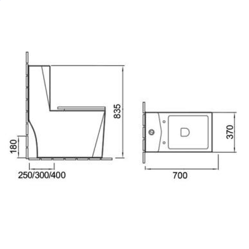 Унитаз моноблок SantiLine SL-5013 безободковый, с крышкой микролифт