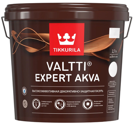 Декоративно-защитная лазурь Tikkurila Valtti Expert Akva (2,7л) база под колеровку