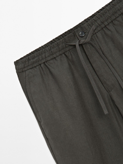 Massimo Dutti Брюки-джоггеры из 100% льна, темно-серый