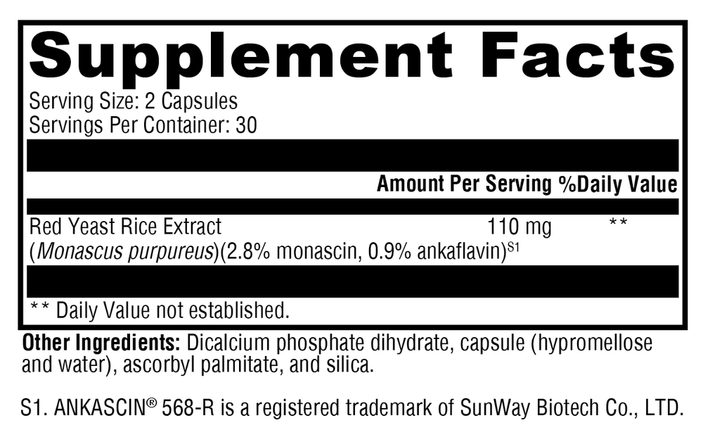 Red Yeast Rice 60 Capsules