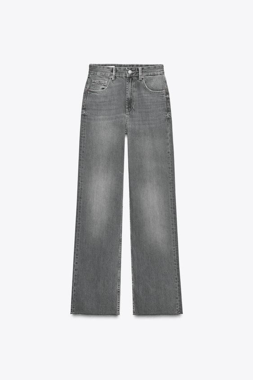 ZARA ДЖИНСЫ TRF WIDE-LEG С ВЫСОКОЙ ПОСАДКОЙ FULL LENGTH, АНТРАЦИТОВО-СЕРЫЙ