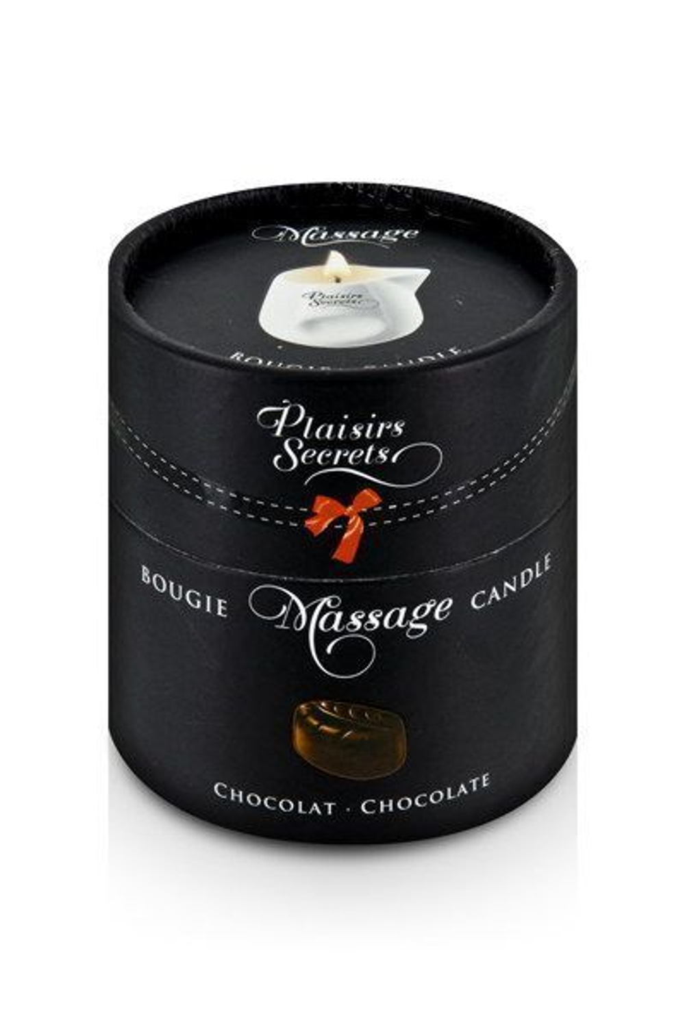 Массажная свеча с ароматом шоколада Bougie de Massage Gourmande Chocolat - 80 мл. (Цвет: белый)