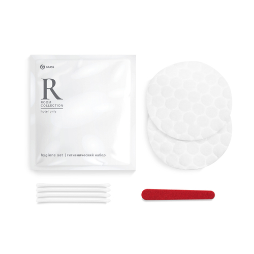 GRASS Набор гигиенический "Room" (ват.палочки,диск,пилочка) флоу-пак